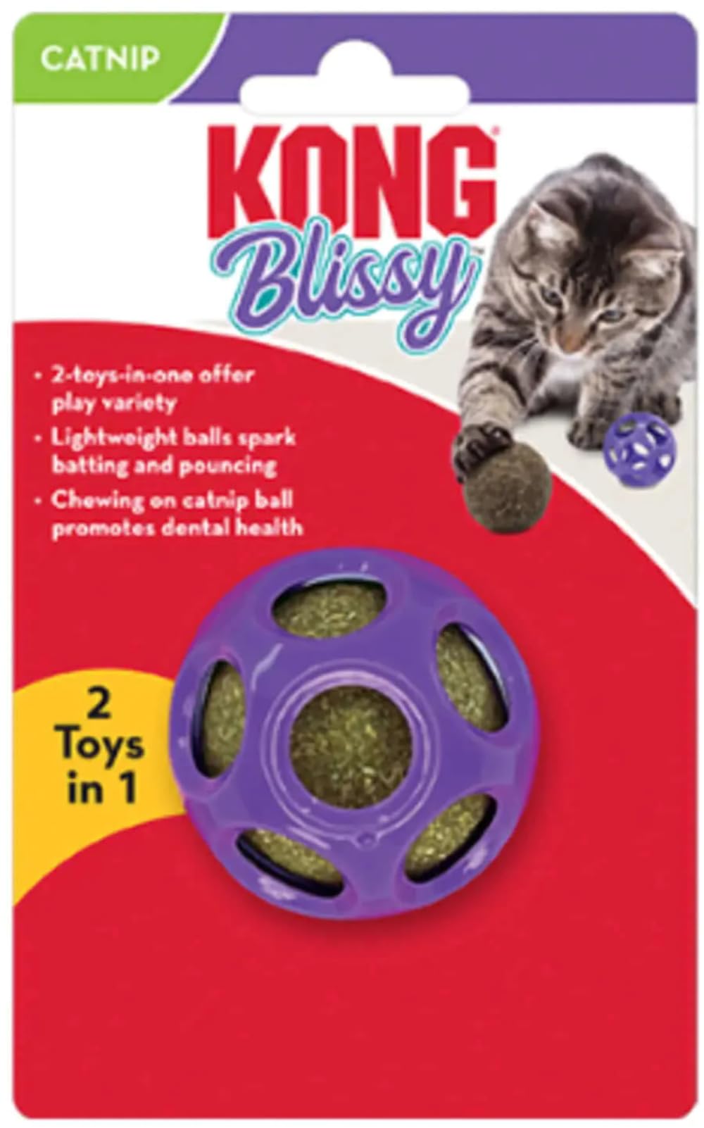 KONG Blissy Moon Rolling Cat Toys with Catnip – 2 Pieces