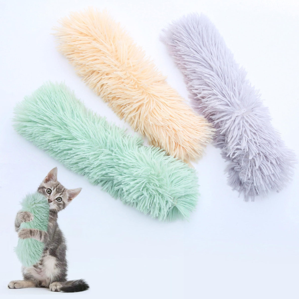 Plush Catnip Pillow Cat Toys with Crinkle Sound – 3-Pack