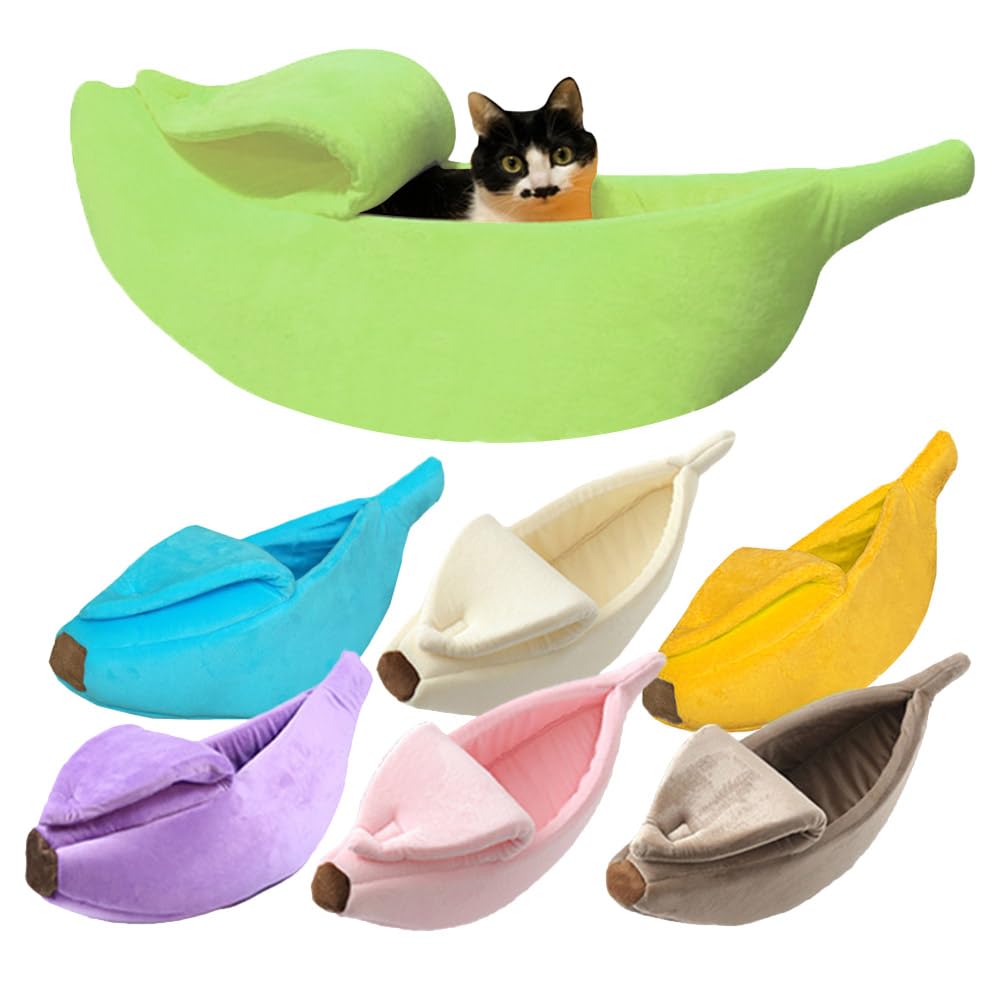 Yuthsona Banana-Shaped Plush Cat Bed