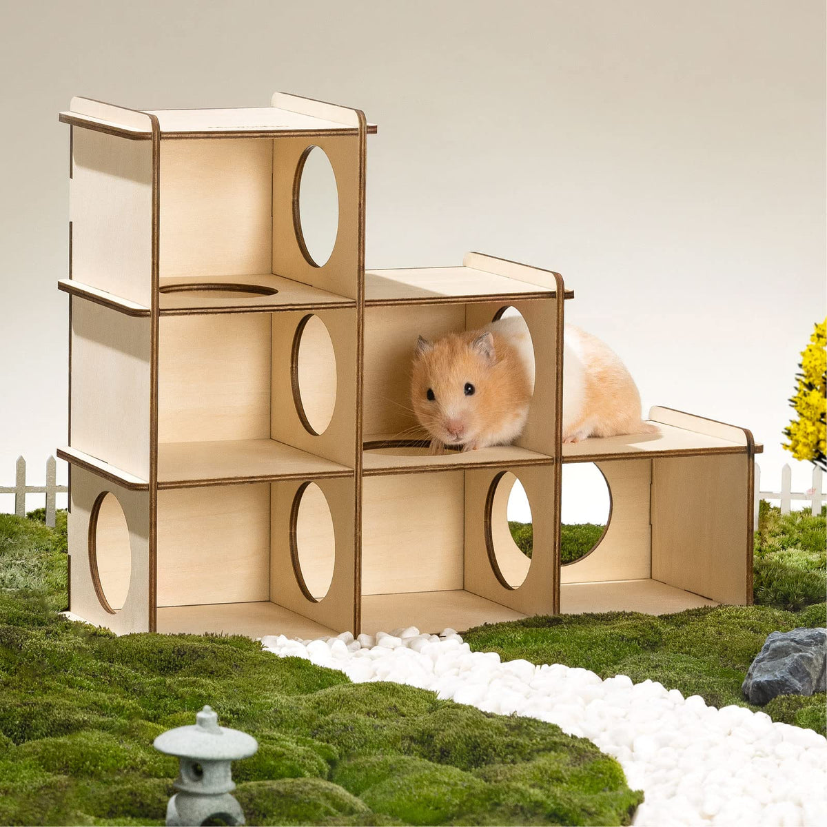 MEWOOFUN Hamster Hideout Multi-Chamber Hamster House MazeHamster Toys for Guinea Pig Chinchilla Hedgehog