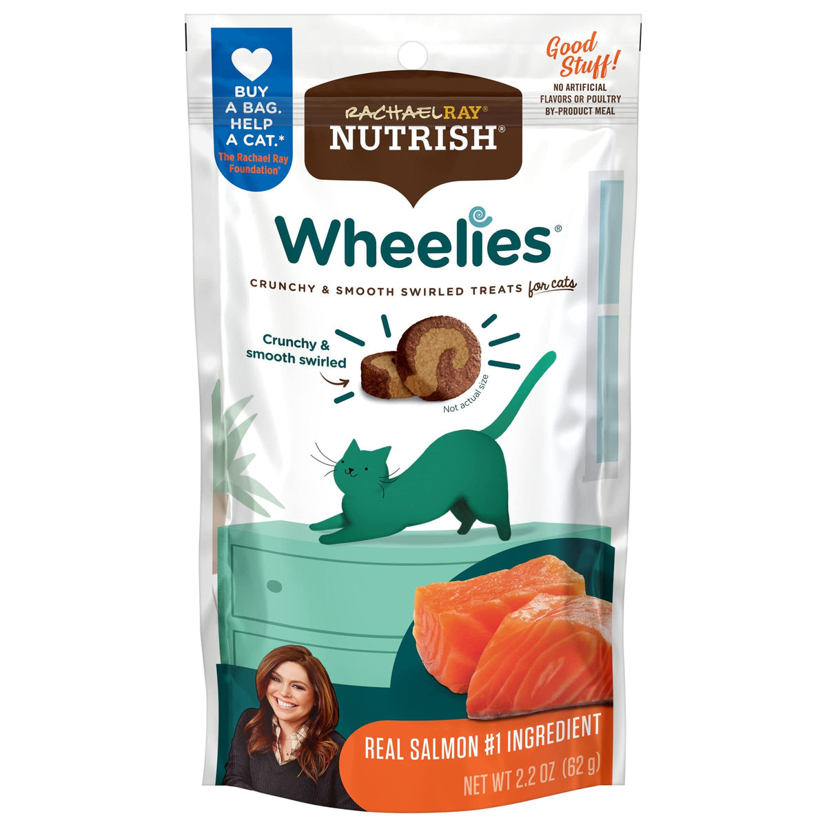 Rachael Ray Nutrish Wheelies Cat Treats Salmon 2.2 Ounce (Pack of 12)