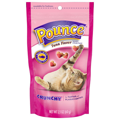 Pounce Tartar Control Crunchy Cat Treats – Tuna, 12 × 2.1 oz