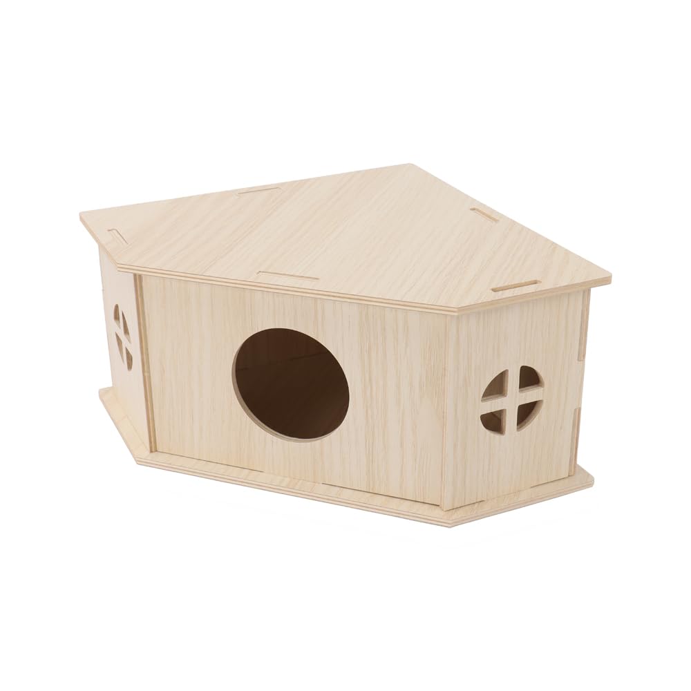 Spacious Wooden Hamster House - Ideal for Dwarf Gerbils Mice Rats and Small Rodents
