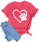 Women’s Paw & Heart Graphic T-Shirt – Hot Pink, Medium