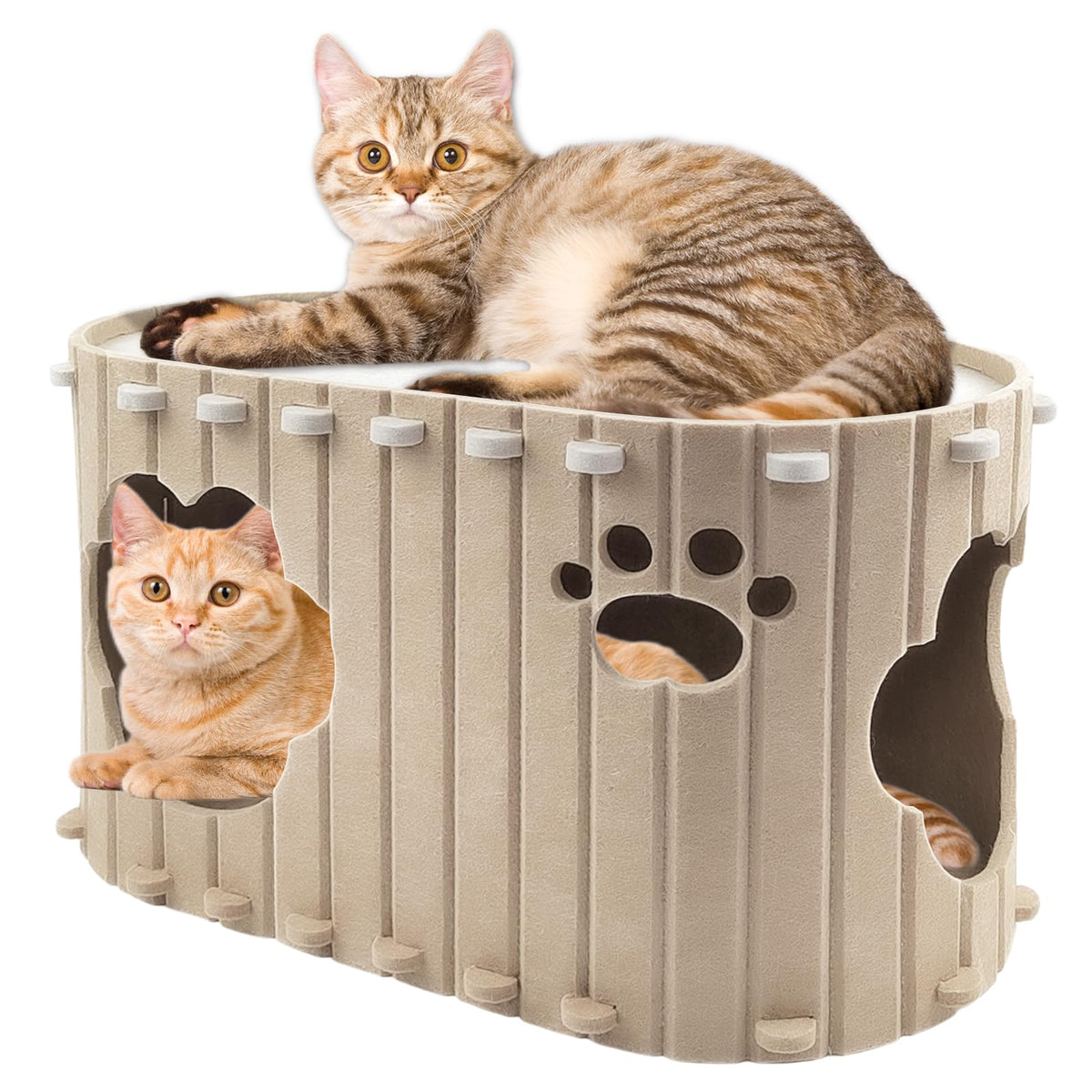 Wensdr Foldable Felt Cat Cave – 22.4 × 12 × 12 in