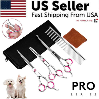 Pet Grooming Scissors Kit with Comb & Storage Case