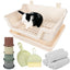 Yuoaes Rabbit Litter Box with Plastic Grid & Deep Tray – Cream