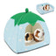 BWOGUE Small-Pet Cave Bed with Removable Cushion – Strawberry Blue