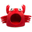 Hollypet Crab-Shaped Cat Cave Bed with Removable Cushion