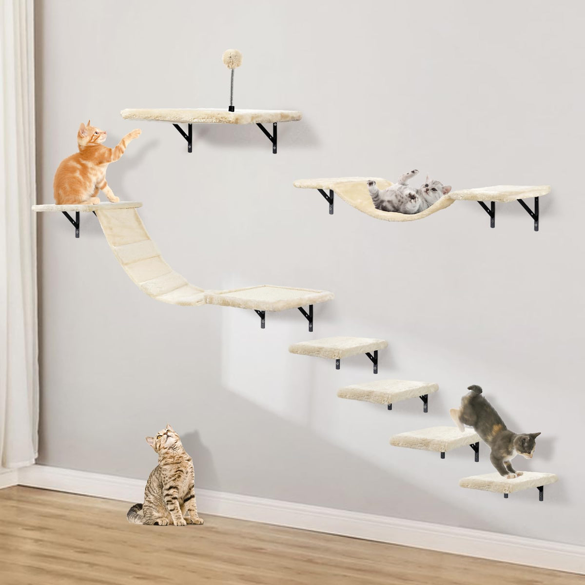 Wall-Mounted Cat Climber Set with Climbing Shelves & Perches