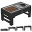 ELS PET Adjustable Elevated Dog Bowl Set – 4 Heights, Silver