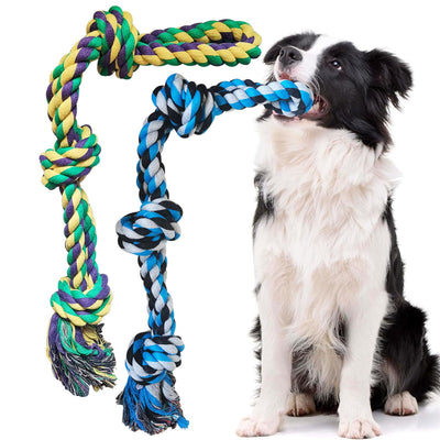 TUAHOO Three-Knot Cotton Dog Rope Toys – 2-Pack, 55 cm