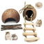 Kathson Coconut-Shell Small-Pet Hideout Set with Ladders