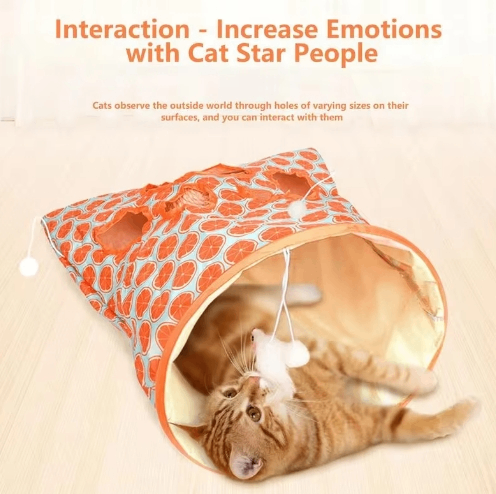 Foldable Crinkle Cat Tunnel Bag – 44 × 27 × 46 cm