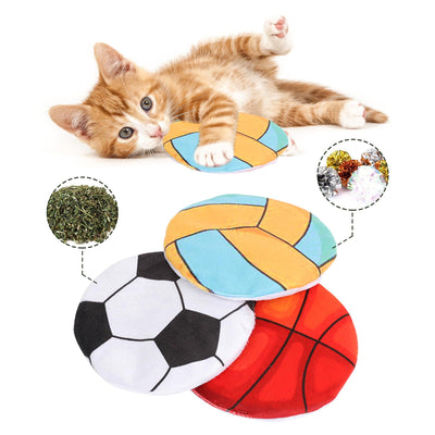 FYNIGO Plush Catnip Cat Toys with Crinkle Sound – 3-Pack