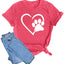 Women’s Paw & Heart Graphic T-Shirt – Hot Pink, Medium