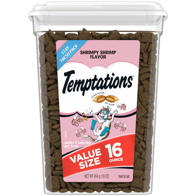 Temptations Shrimpy Shrimp Flavor Cat Treats – 16 oz Tub