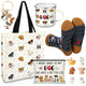 Yeyeplum Dog Lover Gift Set with Tote, Mug, Socks & Figurines