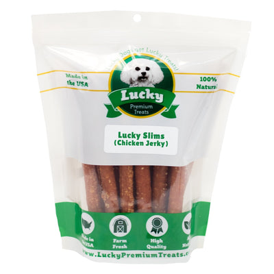 Lucky Premium Treats Lucky Slims Chicken & Apple Dog Jerky – 5 Count