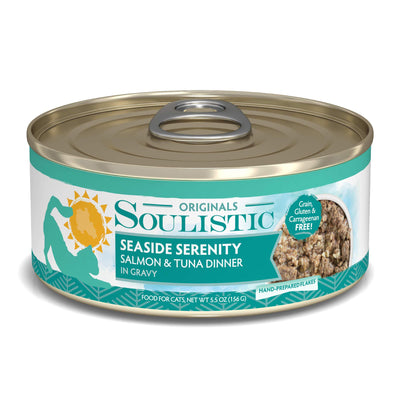 Soulistic Originals Seaside Serenity Salmon & Tuna Dinner in Gravy Wet Cat Food 5.5 oz. Case of 8