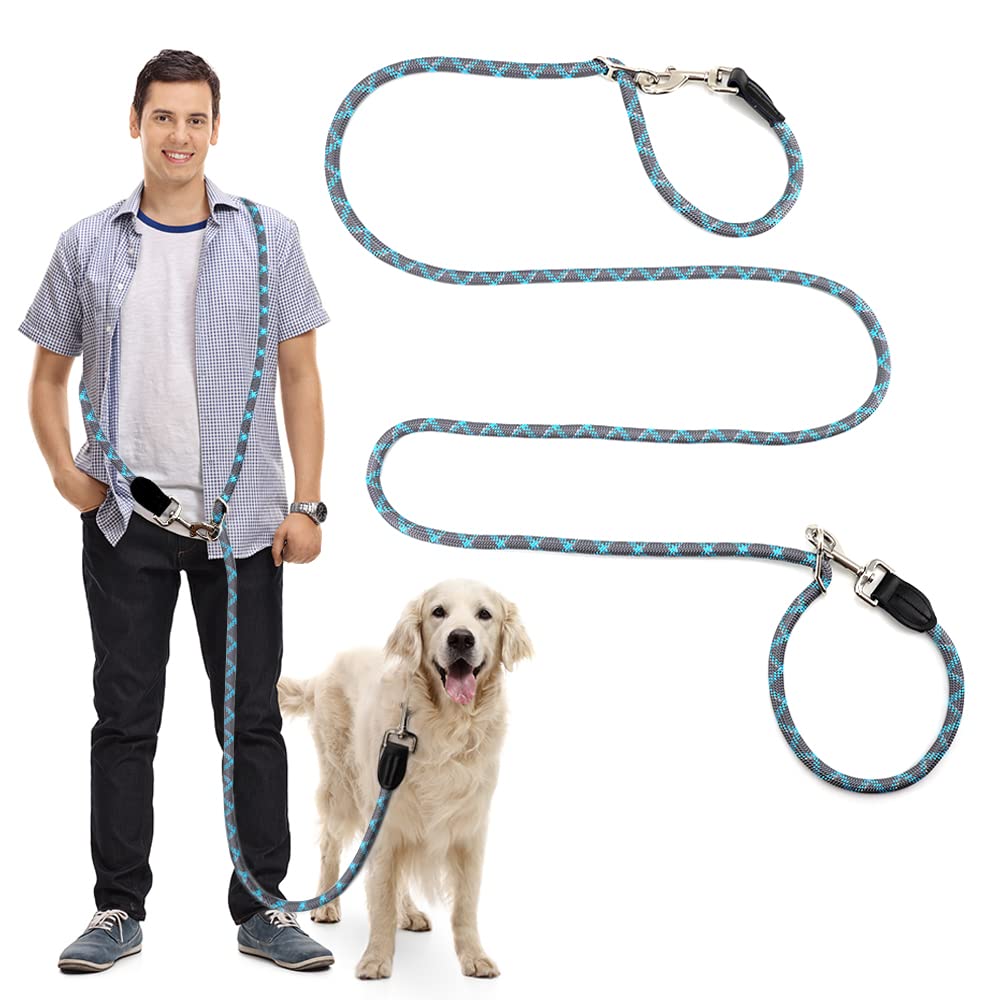 pawstrip Adjustable Nylon Hands-Free Dog Leash – Blue
