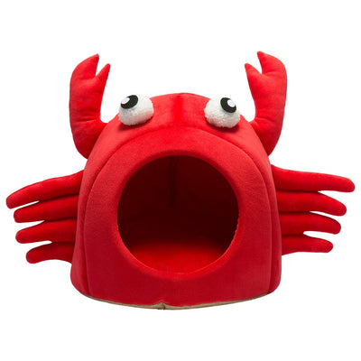 Hollypet Crab-Shaped Cat Cave Bed with Removable Cushion