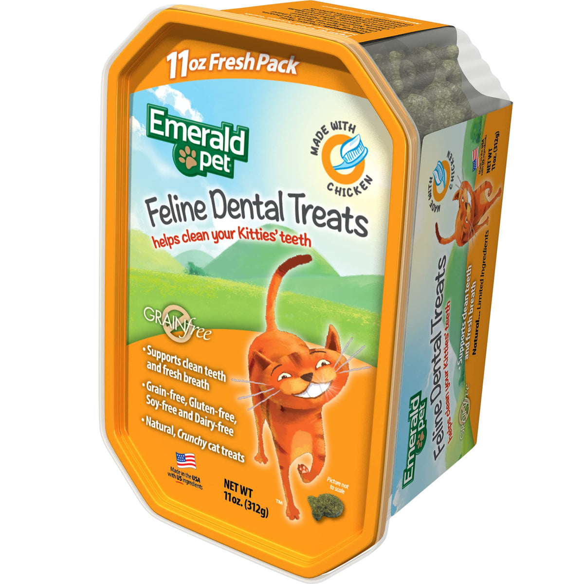 Emerald Pet Feline Dental Treats – Chicken, 11 oz