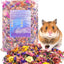 Bissap Natural Flower & Herb Hamster Bedding 300g/10.5oz Small Animal Flower Habitat Decor for Syrian Dwarf Hamster Gerbil Chinchilla Mice Degu and Other Small Pet Flower Bedding Odor Control Forage