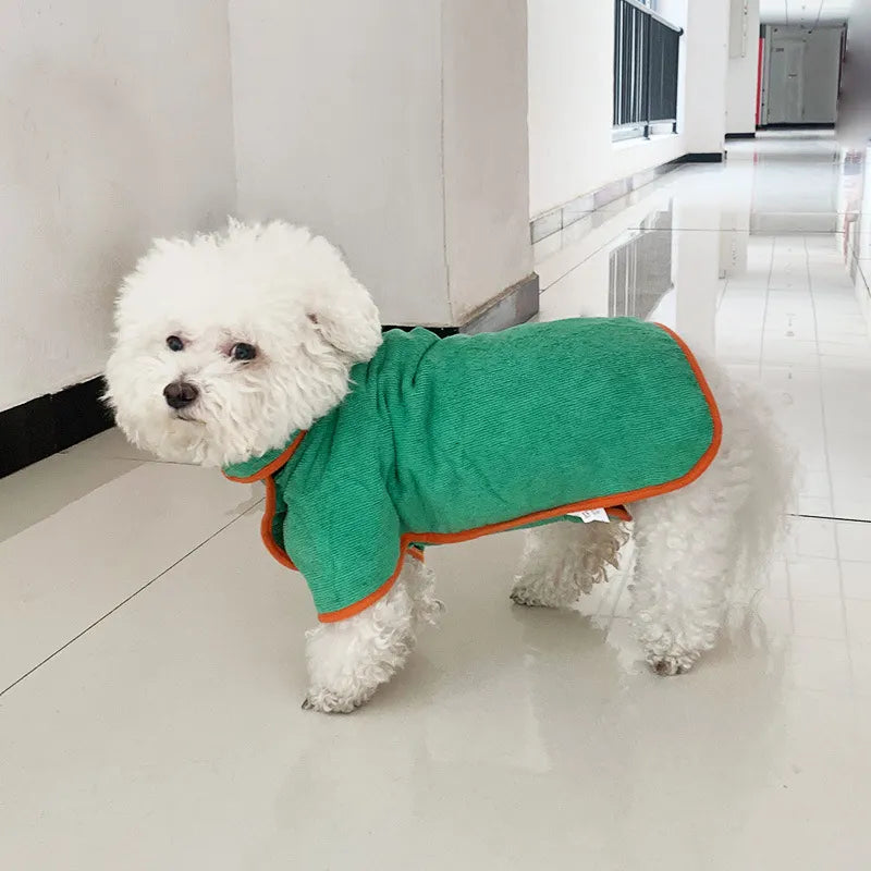 Microfiber Dog Bathrobe Towel with Adjustable Fit