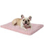 Washable Plush Dog Crate Mat – Pink, 35 × 22 × 1.5 in