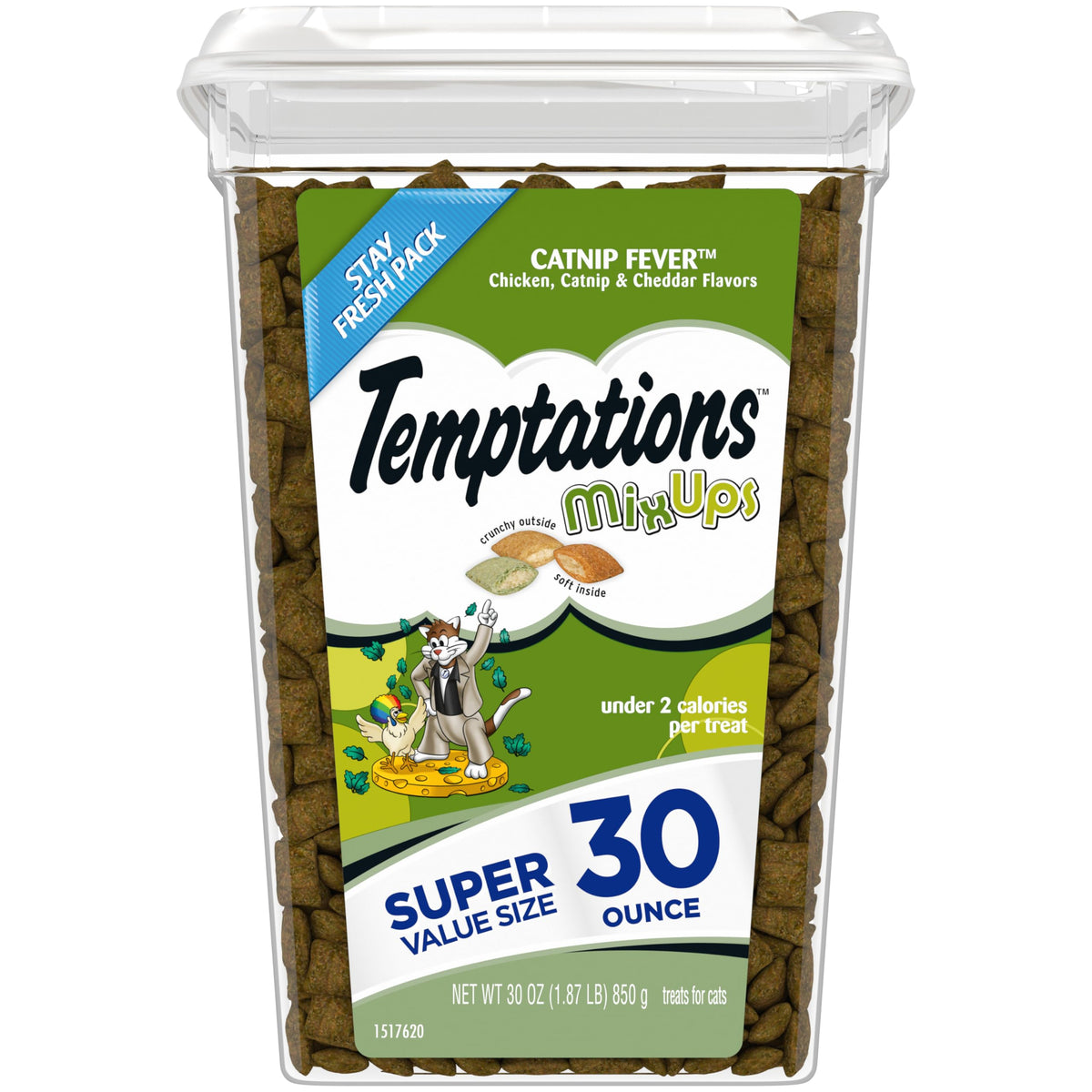 Temptations MixUps Catnip Fever Cat Treats – 30 oz Tub