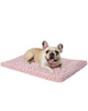 Washable Plush Dog Crate Mat – Pink, 35 × 22 × 1.5 in