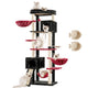 Hey-brother Multi-Level Cat Tree – 70.8 in, Black & Red