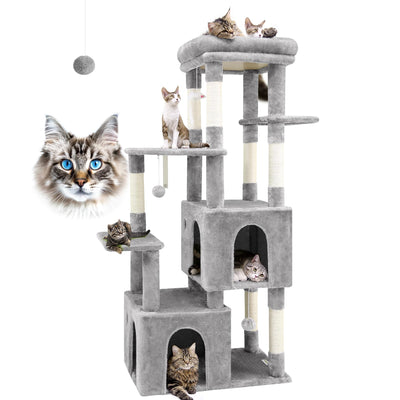 Globlazer F61 Multi-Level Cat Tree – 61 in, Light Gray