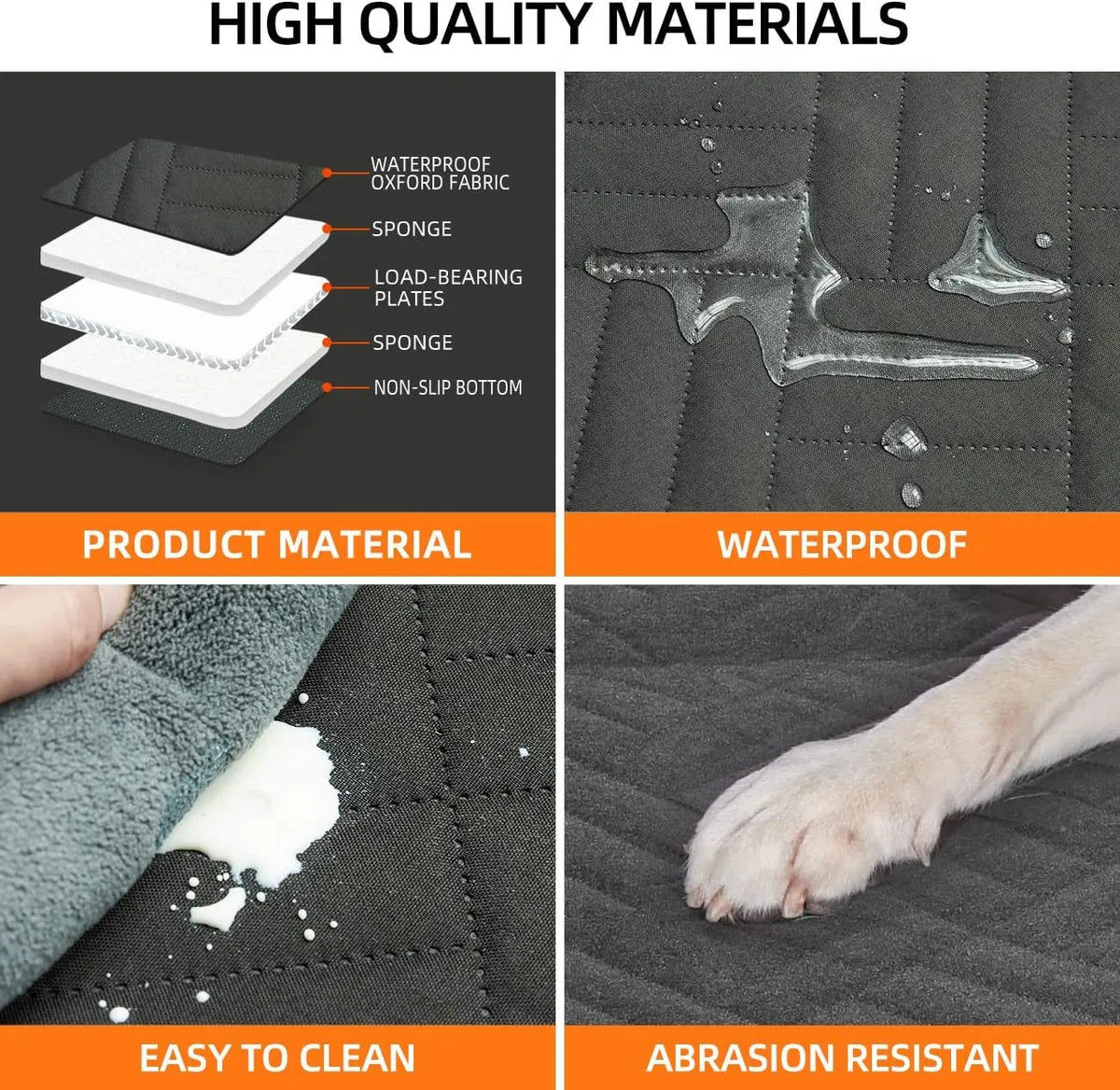Water-Resistant Pet Car Seat Cushion with Adjustable Straps