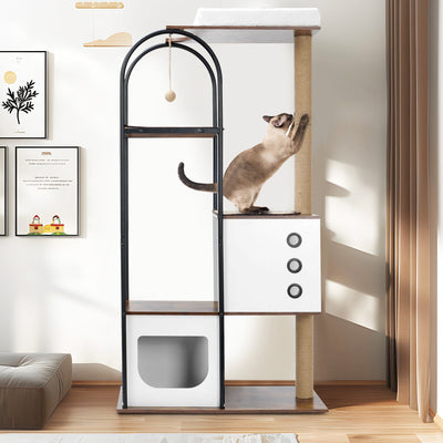 Cat Climbing Frame, Cat Tree, Modern Cat Tower, Multi-storey Cat Apartment