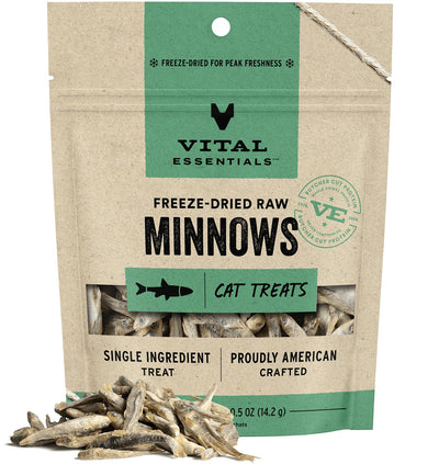 Vital Essentials Freeze Dried Raw Cat Treats Minnows Treats 0.5 oz