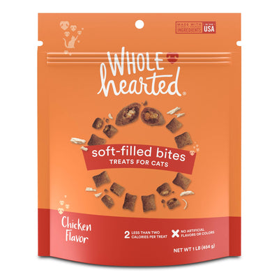 WholeHearted Chicken Flavor Soft-Filled Bites Cat Treats – 16 oz
