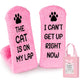 Veachog Fuzzy Cat Lover Socks – Cat Is on My Lap, Pink