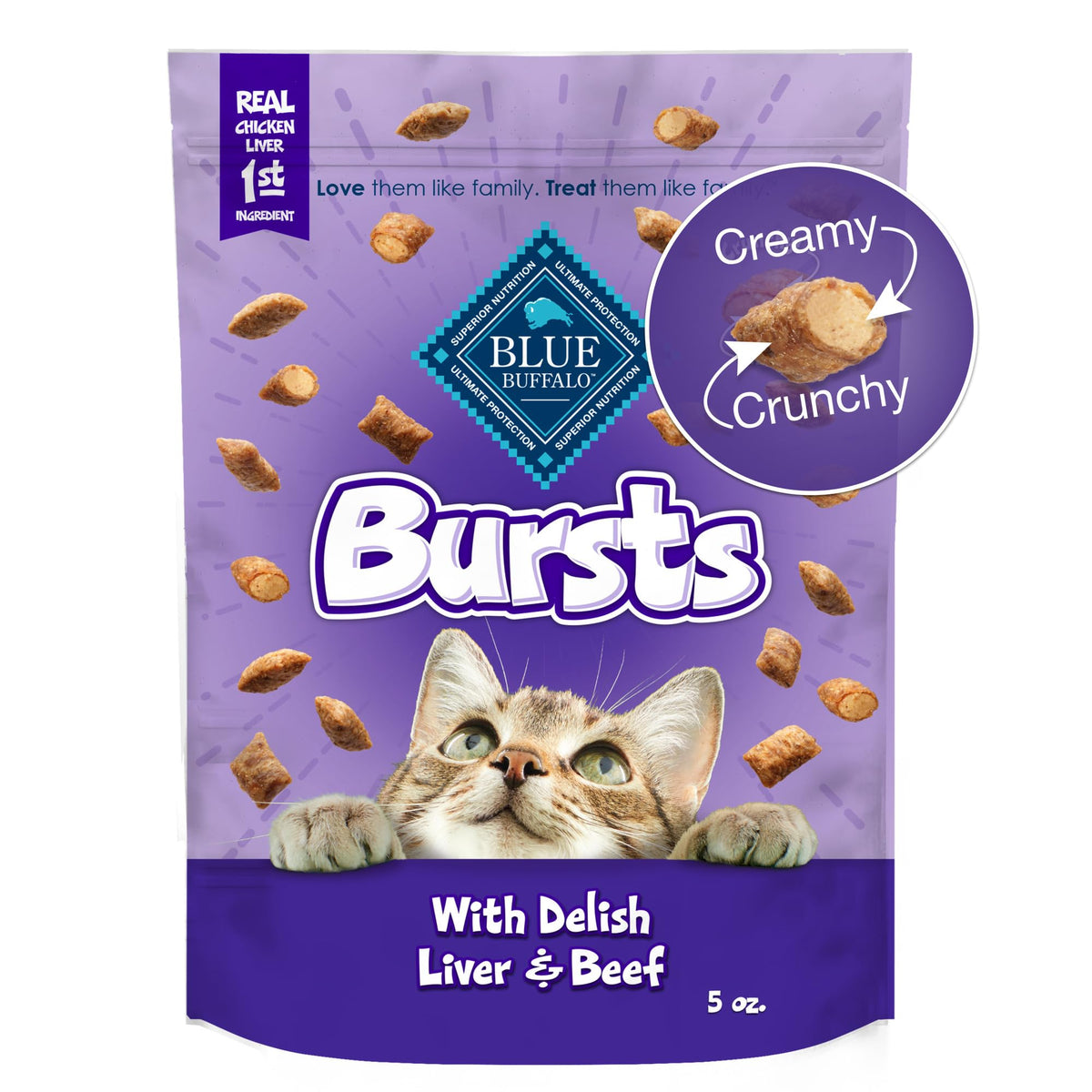 Blue Buffalo Bursts Cat Treats – Chicken Liver & Beef, 5 oz