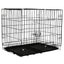 Steel Two-Door Pet Crate with Removable Tray – Black