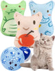 DIYUQISHI 5-Pack Catnip Toys for Indoor Cats & Kittens - Chew Toys with Strong Organic Catnip for Teething Relief Interactive Play 2 Bonus Cat Ball Toys & 2 Packs of Refill Catnip