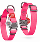 WAUDOG COLLARTEX Dog Collar with QR ID Tag – Pink, 10–16 in