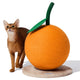 VETRESKA Orange Cat Scratching Post Cute Cat Scratcher with Sisal Rope Vertical Cat Scratch Post for Indoor Cat and Kitten Cat Scratching Ball