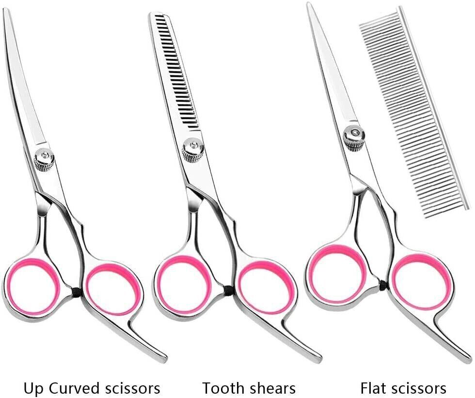 Pet Grooming Scissors Kit with Comb & Storage Case