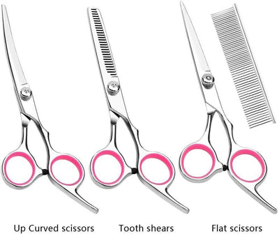 Pet Grooming Scissors Kit with Comb & Storage Case