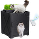 GDLF Hidden Cat Litter Box Enclosure Plant Litter Box Easy to Grow Cat Grass Includes Wooden Planters for Indoor Cats with Removable Small Air Purifier Deodorizer