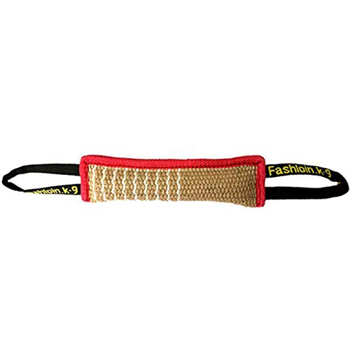 JINJULI Jute Dog Tug Toy with 2 Handles – 30 × 8 cm