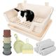 Yuoaes Rabbit Litter Box with Plastic Grid & Deep Tray – Cream