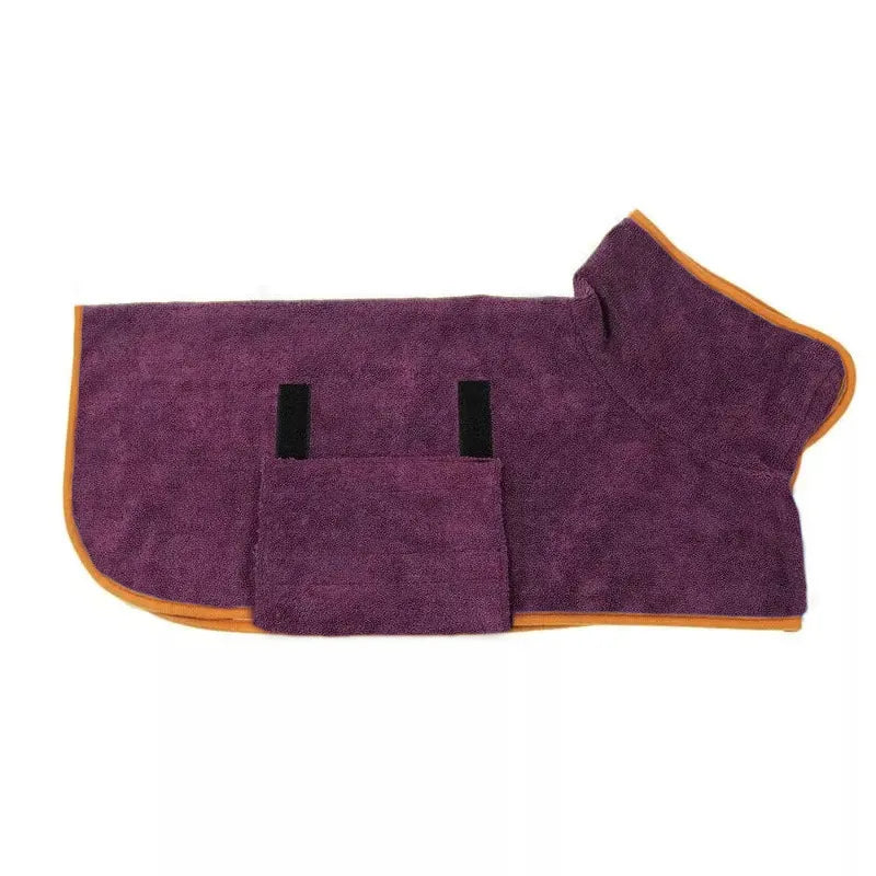 Adjustable Microfiber Dog Drying Bathrobe